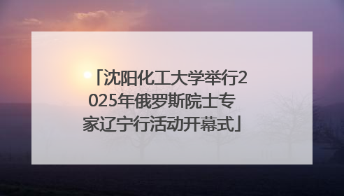 沈阳化工大学举行2025年俄罗斯院士专家辽宁行活动开幕式