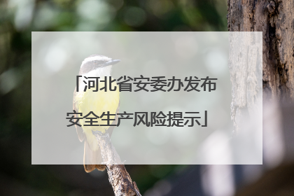 河北省安委办发布安全生产风险提示