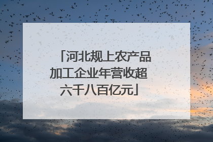 河北规上农产品加工企业年营收超六千八百亿元