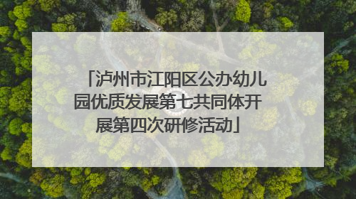 泸州市江阳区公办幼儿园优质发展第七共同体开展第四次研修活动
