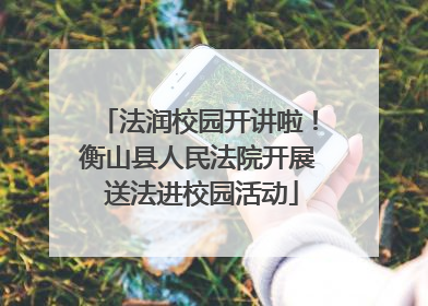法润校园开讲啦！衡山县人民法院开展 送法进校园活动