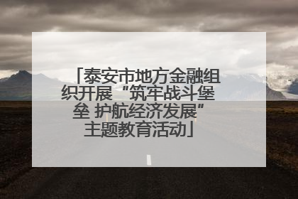 泰安市地方金融组织开展“筑牢战斗堡垒 护航经济发展”主题教育活动