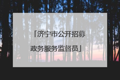 济宁市公开招募政务服务监督员