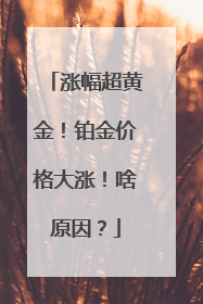 涨幅超黄金！铂金价格大涨！啥原因？