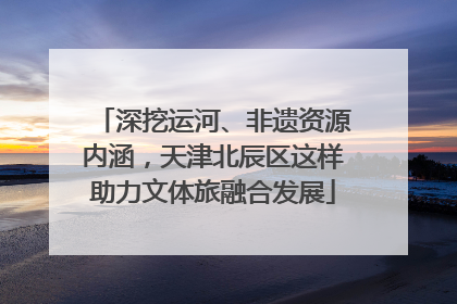 深挖运河、非遗资源内涵，天津北辰区这样助力文体旅融合发展
