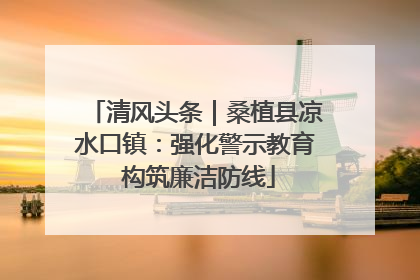 清风头条｜桑植县凉水口镇：强化警示教育 构筑廉洁防线