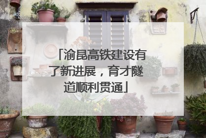 渝昆高铁建设有了新进展，育才隧道顺利贯通