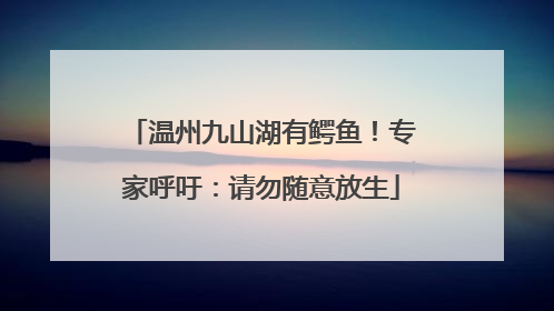 温州九山湖有鳄鱼！专家呼吁：请勿随意放生