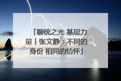 聊统之光 基层力量丨张文静：不同的身份 相同的情怀