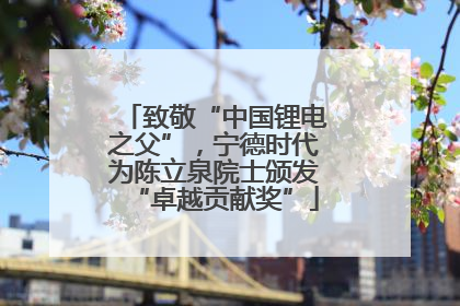 致敬“中国锂电之父”，宁德时代为陈立泉院士颁发“卓越贡献奖”