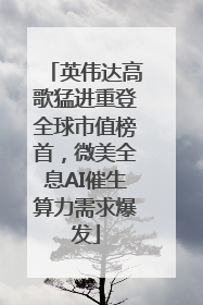 英伟达高歌猛进重登全球市值榜首，微美全息AI催生算力需求爆发