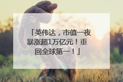 英伟达，市值一夜暴涨超1万亿元！重回全球第一！