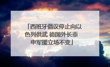 西班牙倡议停止向以色列供武 德国外长重申军援立场不变