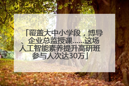 覆盖大中小学段，博导、企业总监授课……这场人工智能素养提升高研班参与人次达30万
