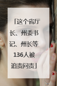 这个省厅长、州委书记、州长等136人被追责问责