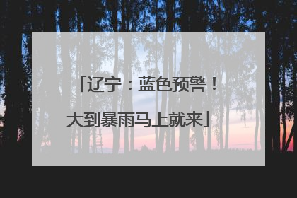 辽宁：蓝色预警！大到暴雨马上就来
