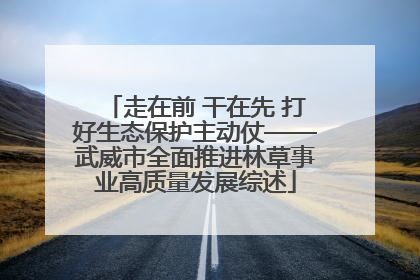 走在前 干在先 打好生态保护主动仗——武威市全面推进林草事业高质量发展综述