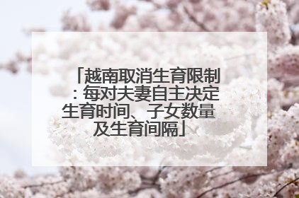越南取消生育限制：每对夫妻自主决定生育时间、子女数量及生育间隔