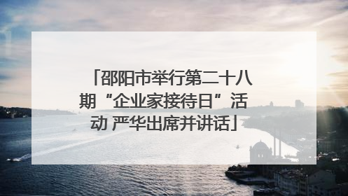 邵阳市举行第二十八期“企业家接待日”活动 严华出席并讲话