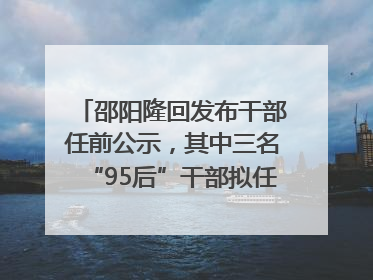 邵阳隆回发布干部任前公示，其中三名“95后”干部拟任副科级领导，均系硕士选调生