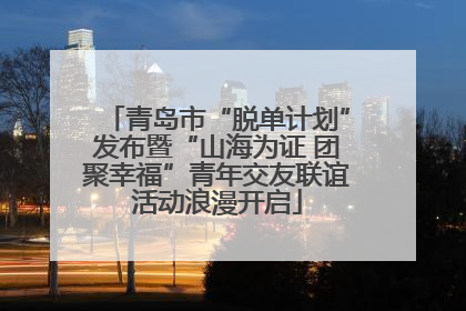 青岛市“脱单计划”发布暨“山海为证 团聚幸福”青年交友联谊活动浪漫开启