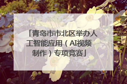 青岛市市北区举办人工智能应用（AI视频制作）专项竞赛