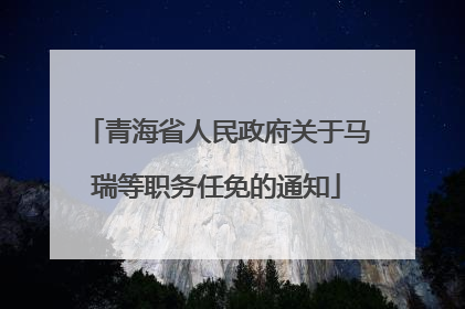 青海省人民政府关于马瑞等职务任免的通知