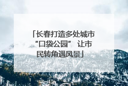 长春打造多处城市“口袋公园” 让市民转角遇风景