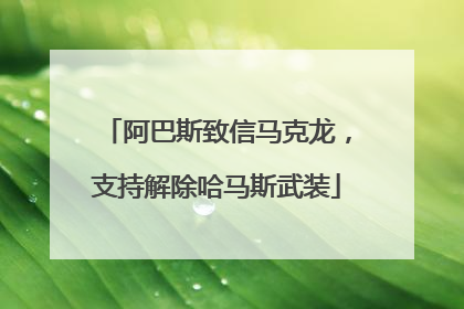 阿巴斯致信马克龙，支持解除哈马斯武装