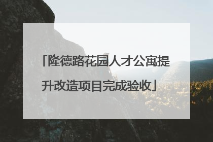隆德路花园人才公寓提升改造项目完成验收