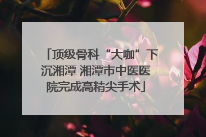 顶级骨科“大咖”下沉湘潭 湘潭市中医医院完成高精尖手术