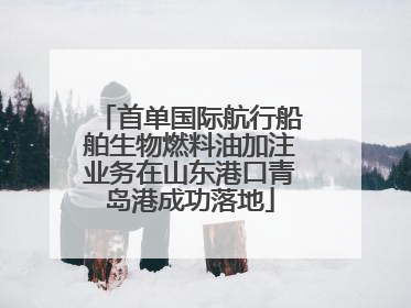 首单国际航行船舶生物燃料油加注业务在山东港口青岛港成功落地