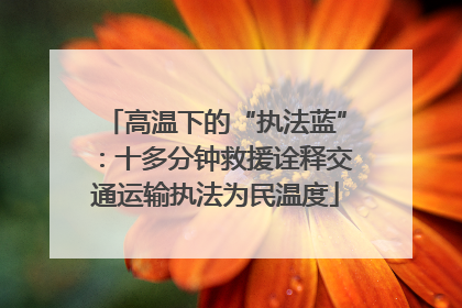 高温下的“执法蓝”：十多分钟救援诠释交通运输执法为民温度