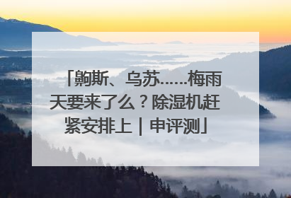 齁斯、乌苏……梅雨天要来了么？除湿机赶紧安排上｜申评测