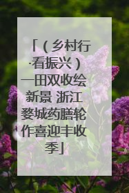 （乡村行·看振兴）一田双收绘新景 浙江婺城药膳轮作喜迎丰收季