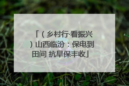 （乡村行·看振兴）山西临汾：保电到田间 抗旱保丰收