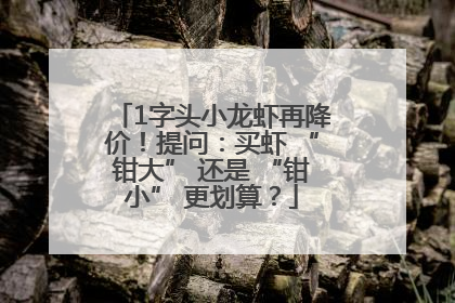 1字头小龙虾再降价！提问：买虾 “钳大” 还是 “钳小” 更划算？