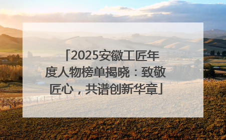 2025安徽工匠年度人物榜单揭晓：致敬匠心，共谱创新华章