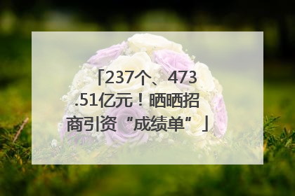 237个、473.51亿元！晒晒招商引资“成绩单”