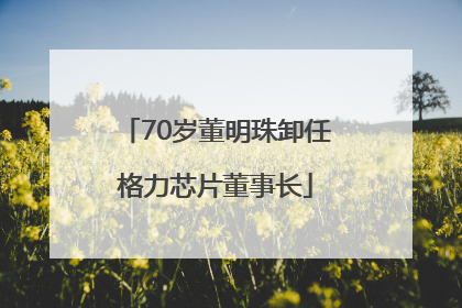 70岁董明珠卸任格力芯片董事长
