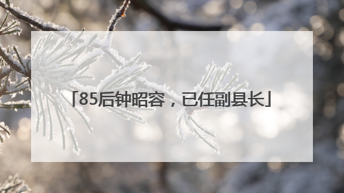 85后钟昭容，已任副县长